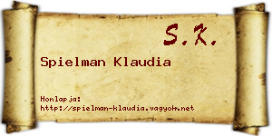 Spielman Klaudia névjegykártya